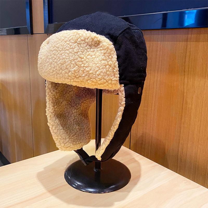 Шапка женская зимняя для велоспорта, электромобиля, ветрозащитная и теплая хлопковая шапка мужская утолщенная с защитой ушей