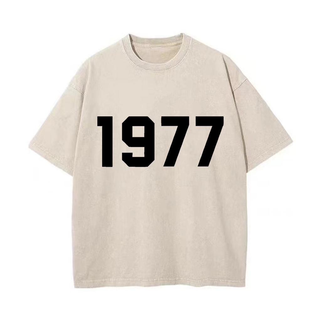 Ретро стираная винтажная футболка 1977 года Футболка 1977 года Женская модная повседневная толстовка-пуловер Женская футболка 1977 года