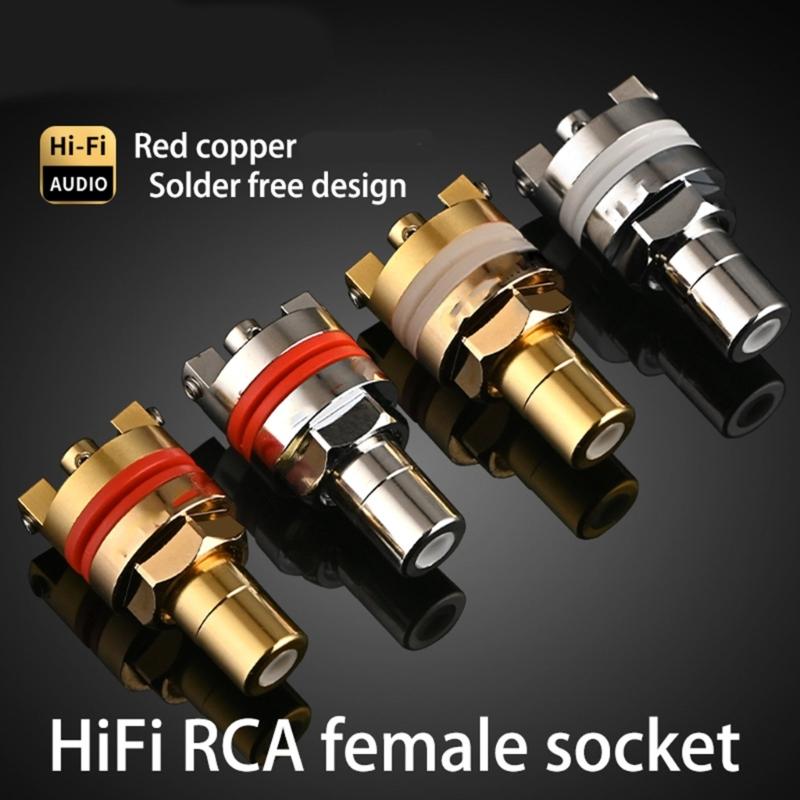 Пара Hifi-коннекторов Безпаечные клеммы Покрытие Золото/Родий для Аудиооборудования и Домашнего Кинотеатра