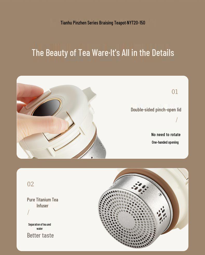 Tianqi Pure Titanium Liner Tea and Coffee Infuser Pot