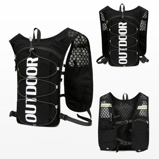 Гидратационный рюкзак Многокарманный рюкзак для воды с гидратационным пузырем Светоотражающая полоса Гидратационный рюкзак для пеших походов, бега, велоспорта