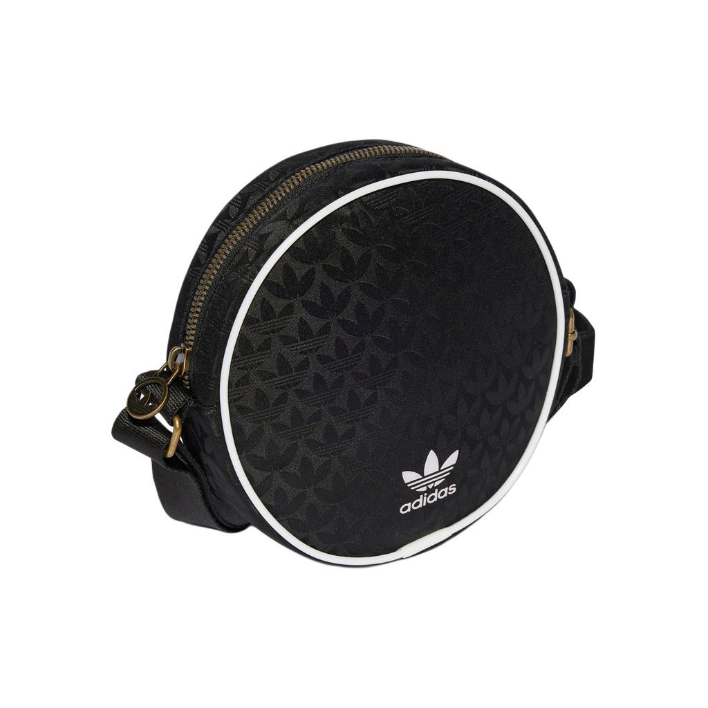 New Adidas Recycled Polyester Sports One Shoulder Small Round Bag Unisex Black & White IT7388