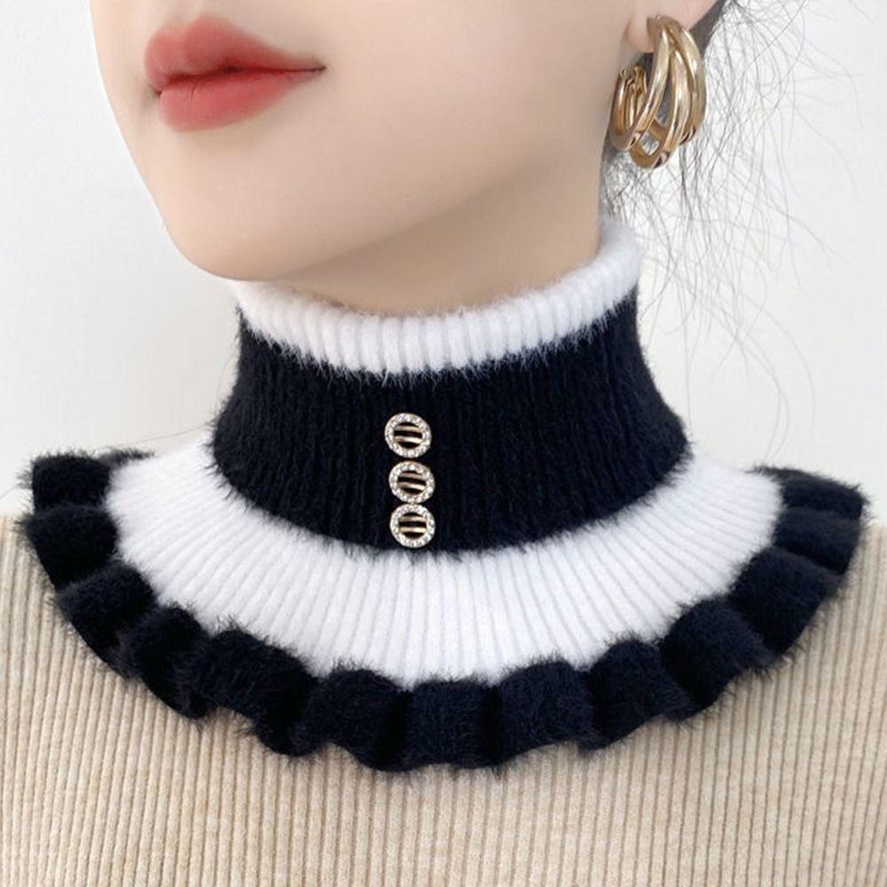 Winter Thick Mink Velvet Ruffle Pullover Warm Scarve Neck Guard Scarf Neck Warmer Fake Collar
