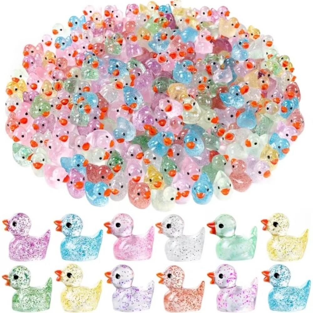 Glittering Resin Duck Figure Toy Mini Small Mini Tiny Ducks Miniature Duck Ornament  Landscape