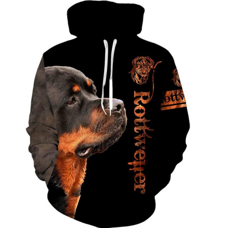 Autumn and Winter 3d Dog Print Men Women Casual Pullovers Streetwear Hoodies