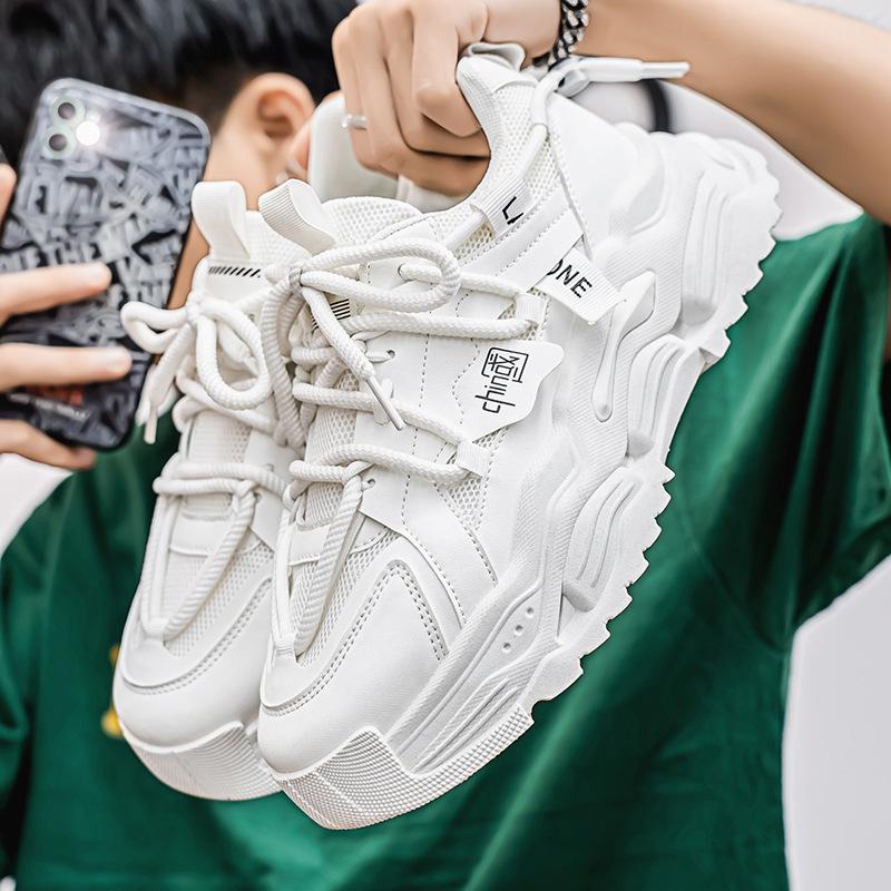 Толстая подошва, увеличивающая рост, мужские туфли для папы, весна 2025, новые дышащие и универсальные молодежные спортивные туфли для отдыха