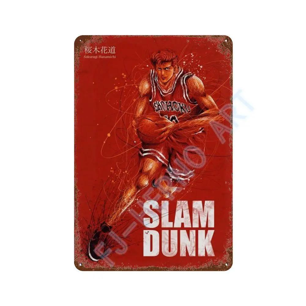 Японское Аниме Slam Dunk Металлическая Жестяная Табличка Ретро Постер Коридор Комната Домашний Декор Настенные Росписи Декоративные Тарелки Настенное Искусство Подарок