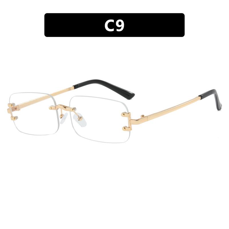 Frameless Sunglasses Small Frame Fashion Trimmed Sunglasses Spice Girl Same Sunscreen Sunglasses Women