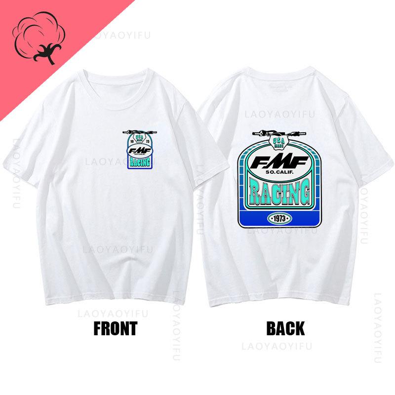Hot Sale FMF Racing Exhaust Ama Motocross Tee Round Neck Fashion Clothing Short Sleeves Summer Mens Cool Top 100Cotton T Shirt
