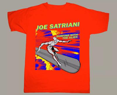 Футболка JOE SATRIANI SURFING WITH THE ALIEN Полный размер S-5XL BE2966 Унисекс футболка