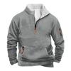 Мужской свитшот с карманом на молнии и половинной молнией, мужской спортивный свитшот большого размера в стиле кэжуал