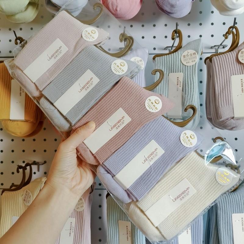 Носки Zhuji мужские однотонные хлопковые носки средней толщины с двойной иглой, утолщенные теплые модные чулки