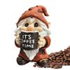 Coffee Gnome Figurine Handcrafted Resin Dwarf Ornament Desktop Gnome Statue for Home Kitchen Dining Room Coffee Corner Decor