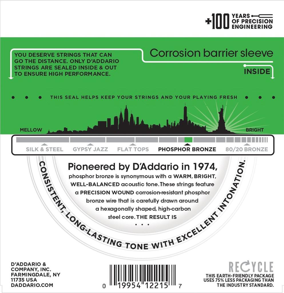 Струны для акустической гитары Phosphor Bronze Heavy EJ18 x 10 Set D'Addario .014-.059 []