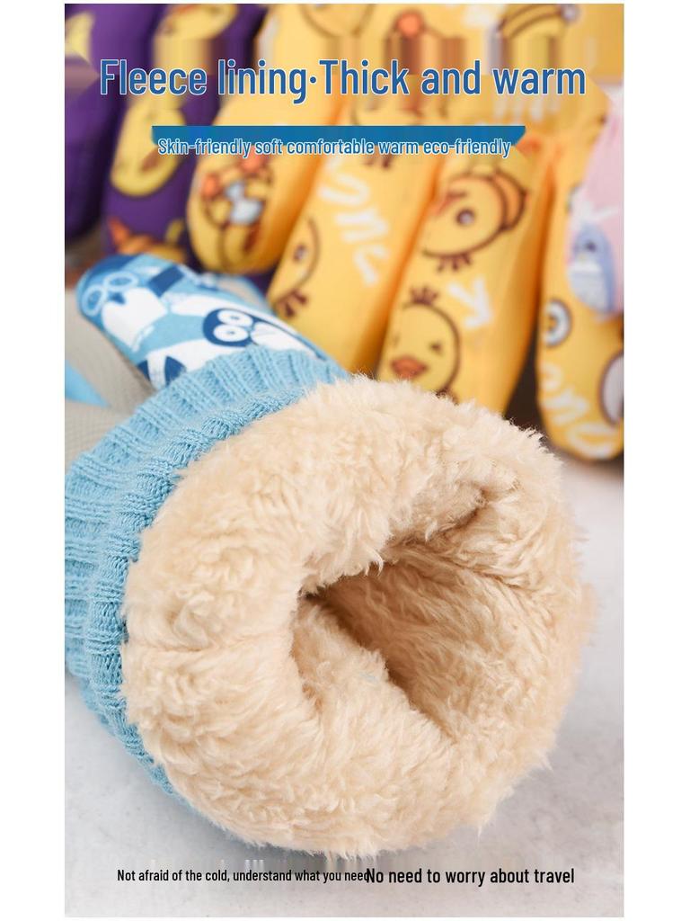 Детские водонепроницаемые лыжные перчатки - Теплые, ветрозащитные, нескользящие, на хлопковой подкладке из флиса для мальчиков и девочек