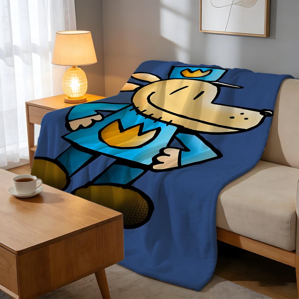 Throw High-Density Short Plush Blanket For Sofa Nap Room Soft Skin-Friendly dog man