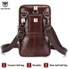 BULLCAPTAIN Genuine Leather Men's Waist Packs Phone Pouch Bags Waist Bag Male Small Chest Shoulder Belt Bag Small Waist Packs