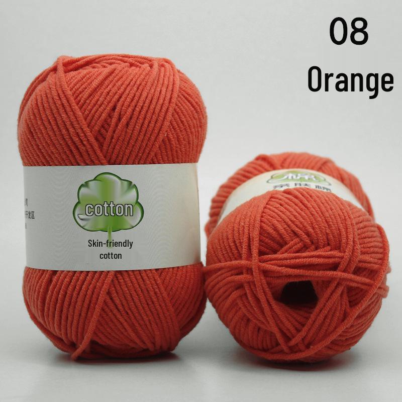 Пряжа из гребенного 5-слойного молочного хлопка для вязания и вязания крючком своими руками - Набор материалов средней толщины для шарфа и пледа