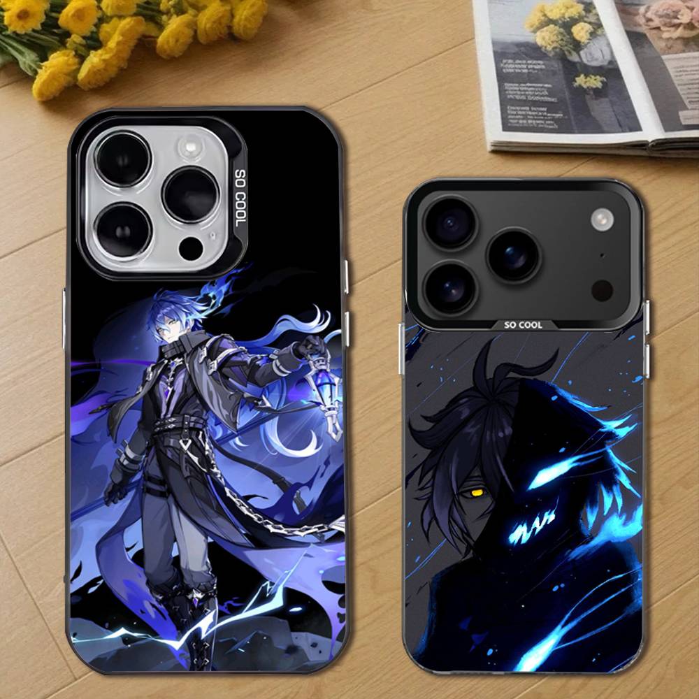 Чехол для телефона Genshin Impact F-Flins Для iPhone 17,16,15,14,13,12,11,Pro,Max,Plus,E,Air,Mini Черный ТПУ Чехол
