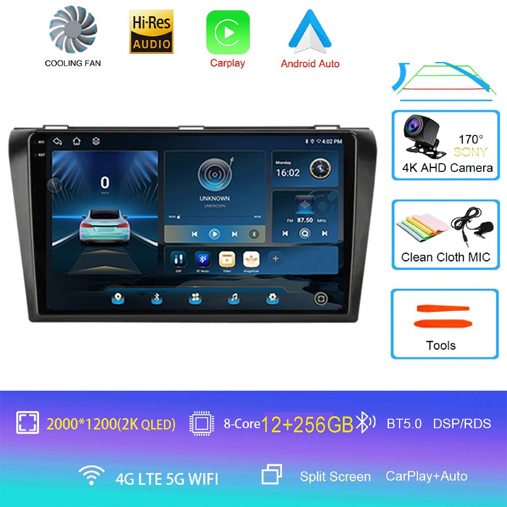 Android 14 видеоплеер автомобильный радиоприемник для Mazda 3 2004 -2009 2din с BOSE мультимедийный проигрыватель Carplay стерео GPS головное устройство