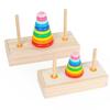 10 Rings Wooden Puzzle Stack Tower Classic Mathematical Toy Educational Toys  Color Cognition