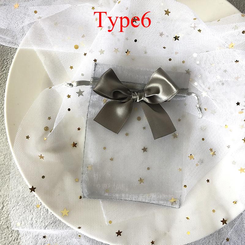 10 шт., свадебный подарок, изысканная сумка-бабочка, сумка из органзы, сетчатая сумка из пряжи на шнурке