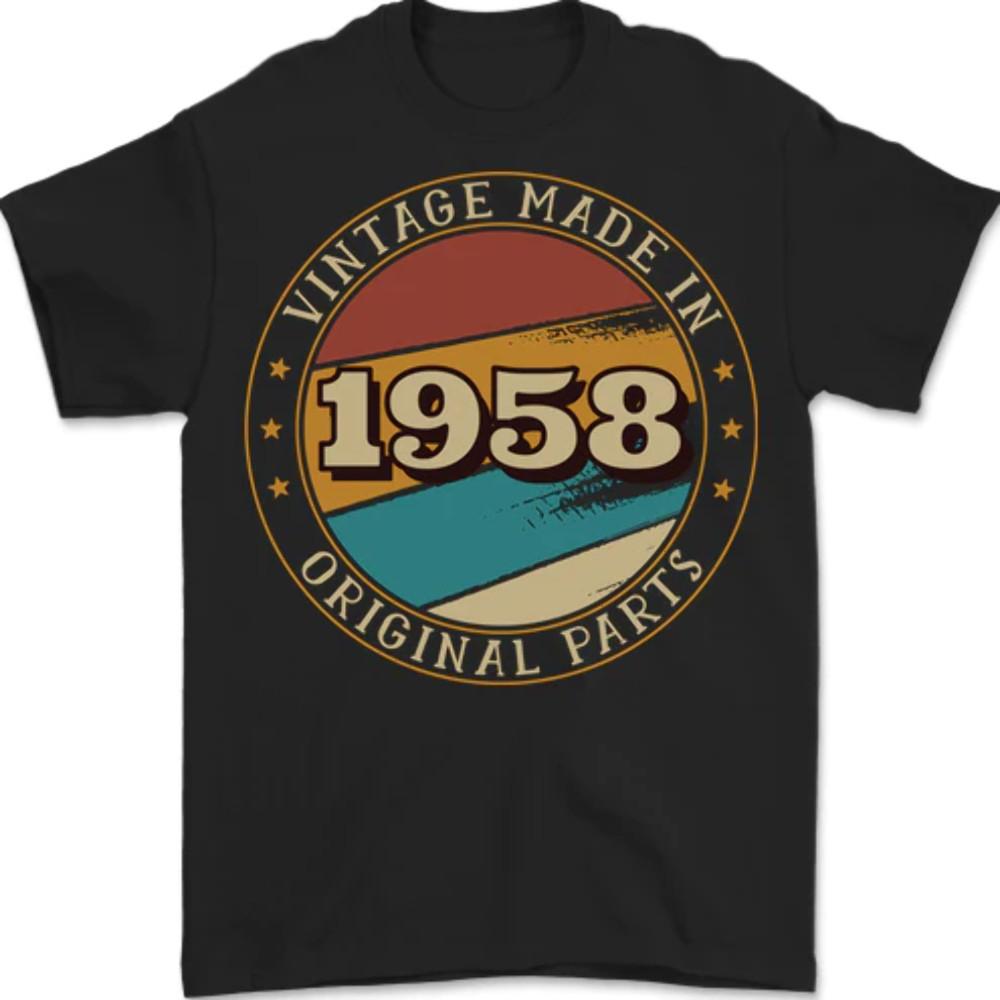 68th Birthday Vintage Made In 1958 Mens T-Shirt 100% Cotton