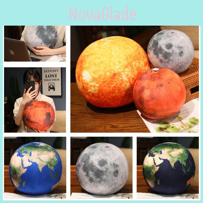 Huggable Planetary Cushions Earth, Moon, Mars