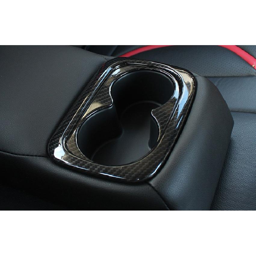 For For Honda Civic 2022-2023 ABS Carbon Fiber Rear Water Cup Panel Cover Trim
