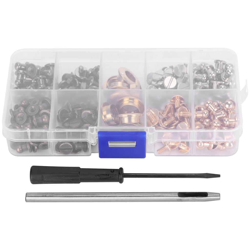 Stud Screw Set Leather Fasteners Grommet Kit Clothing Shoes Crafts Installation Tool