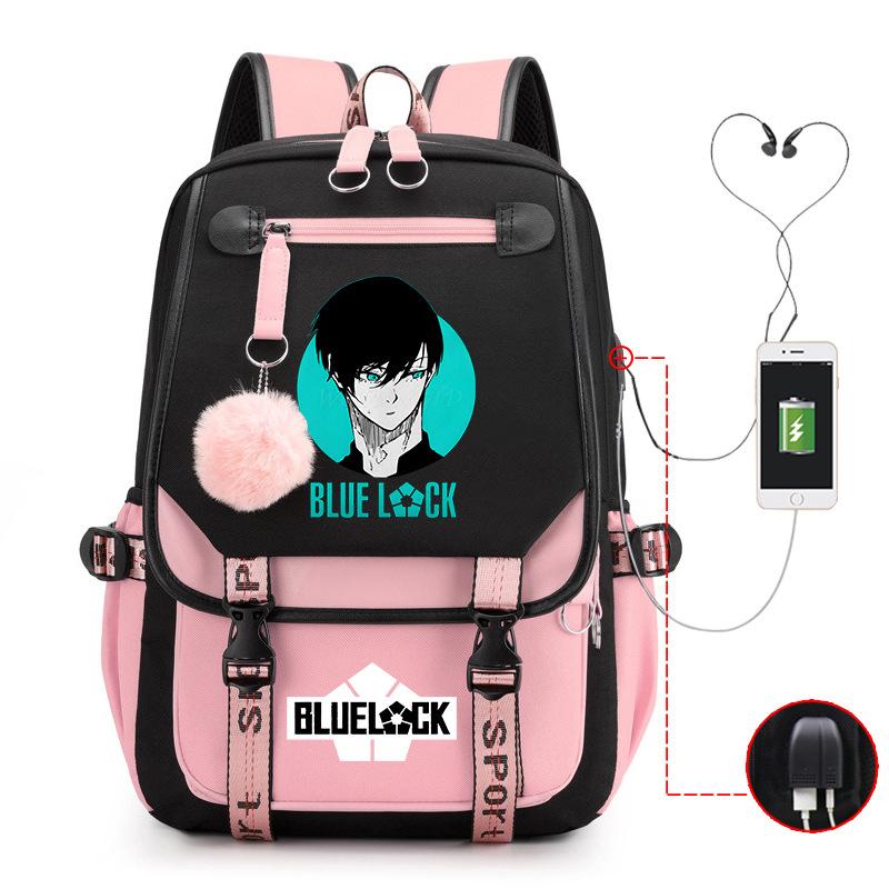 Blue Prison Anime School Bag College Wind Large Capacity Middle School Student Usb Backpack