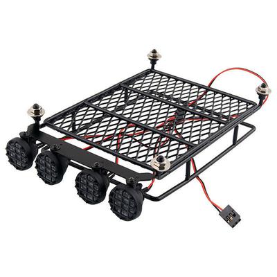 Багажник на крышу со светодиодной полосой для 1/10 traxxas defender tamiya cc01 axial scx10 RC запчасти аксессуары