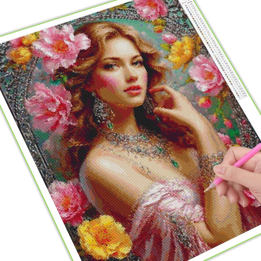 Алмазная Мозаика Новая Коллекция Сексуальные Женщины Цветок DIY Полная Вышивка Стразами Красивая Богиня Мозаика Наборы для Вышивки Крестом Декор Стен