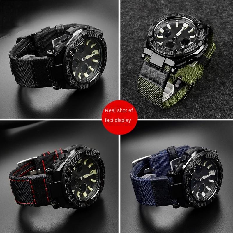 Для Casio g-shock GST-B100/GST-S100G/GST-W300G/GST-400G//W330 GST-410 мужской нейлоновый холщовый ремешок для часов спортивный водонепроницаемый ремешок
