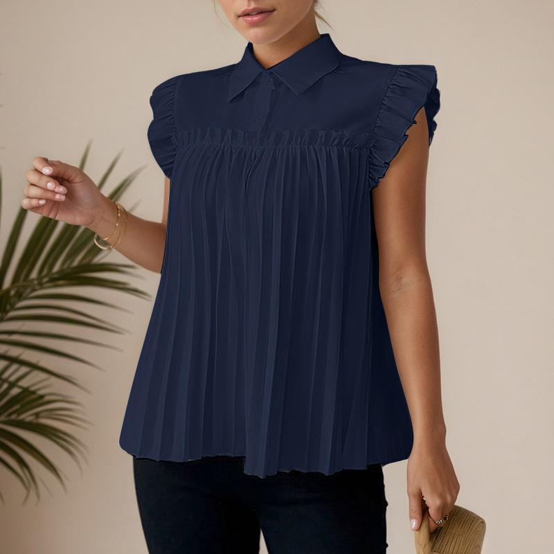 ZANZEA Women Casual Turn Down Collar Loose Summer Sleeveless Blouse