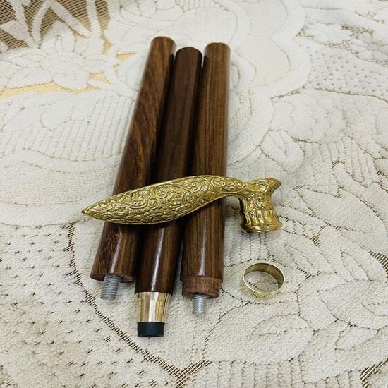 Wooden Walking Stick Dismantle Into Three Parts Premium Brass Walking Stick A Unique Gift For Gentlemen