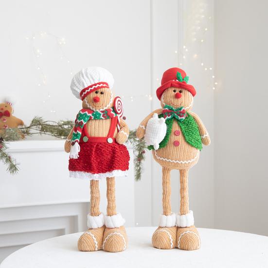 Пряничный человечек, кукла с длинными ногами, кукла-пряничка для девочек и мальчиков, плюшевая игрушка, рождественское украшение для вечеринок в офисе и дома
