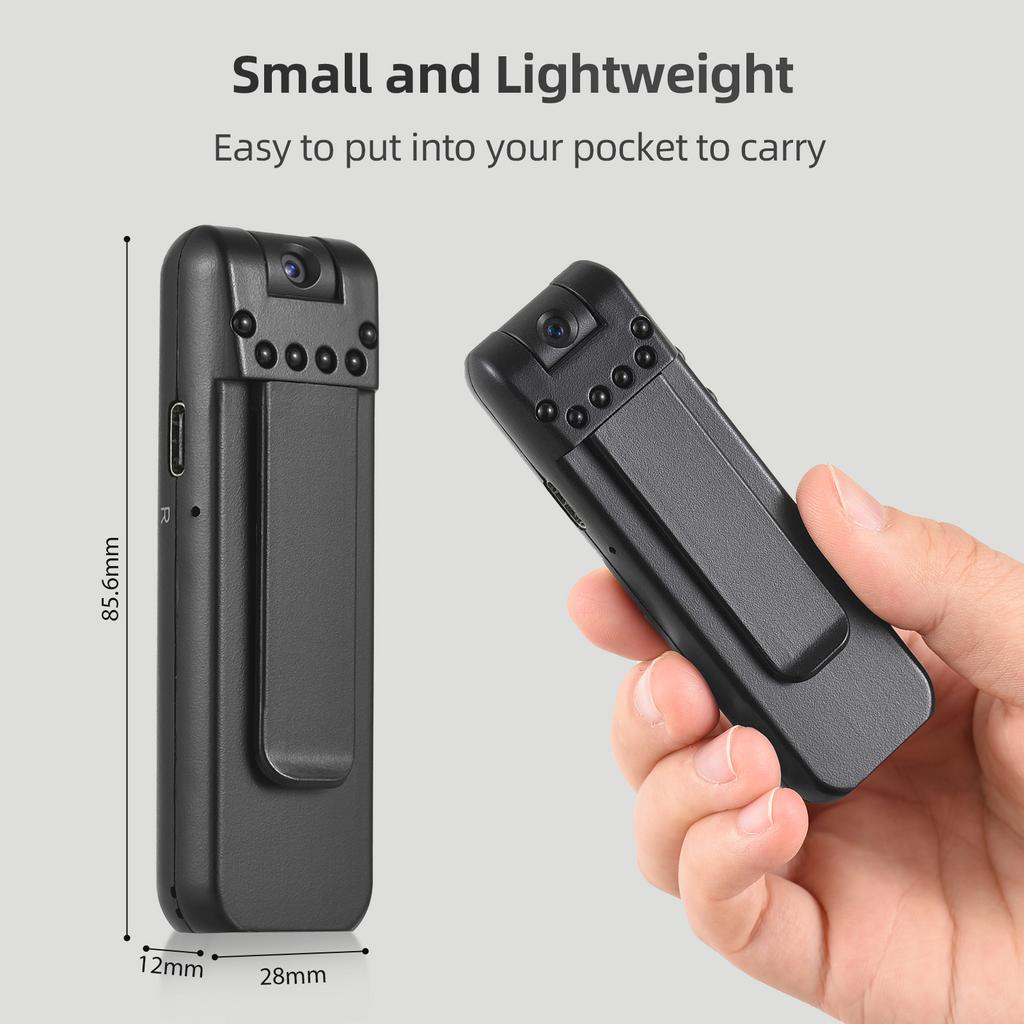 1080P Body Camera with Audio and Video Recording Wearable Body Cam Clip On Mini Camera Camcorder with 180 Degrees