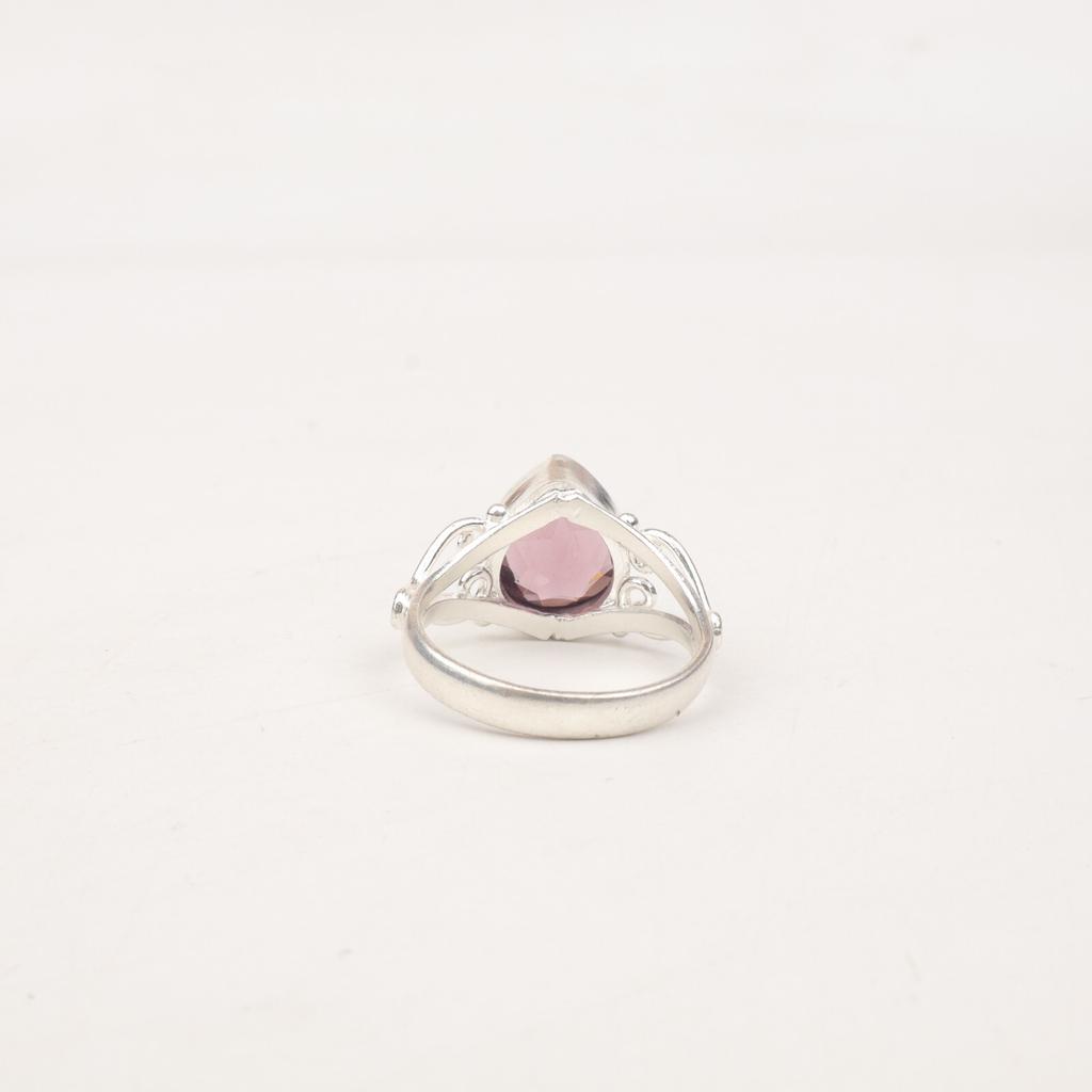 Natural Rhodolite Gemstone Handmade 925 Sterling Silver Jewelry Ring For Women RR-46-16