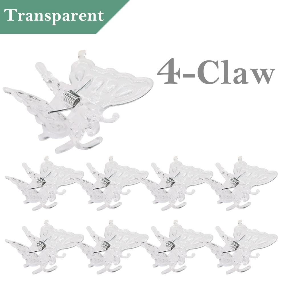 30/50/100 шт. Поддерживающий зажим для цветов орхидеи в форме бабочки с 4 лапками, пластиковые зажимы для растений, зажим для стебля вьющейся лозы, связанный пучок ветвей