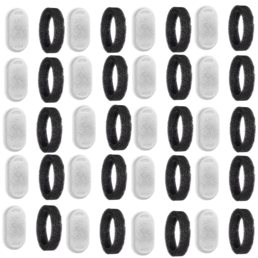 Cat Water Fountain Filters 20PCS Carbon Filter 20PCS Sponge Replacement for Pet Fountain