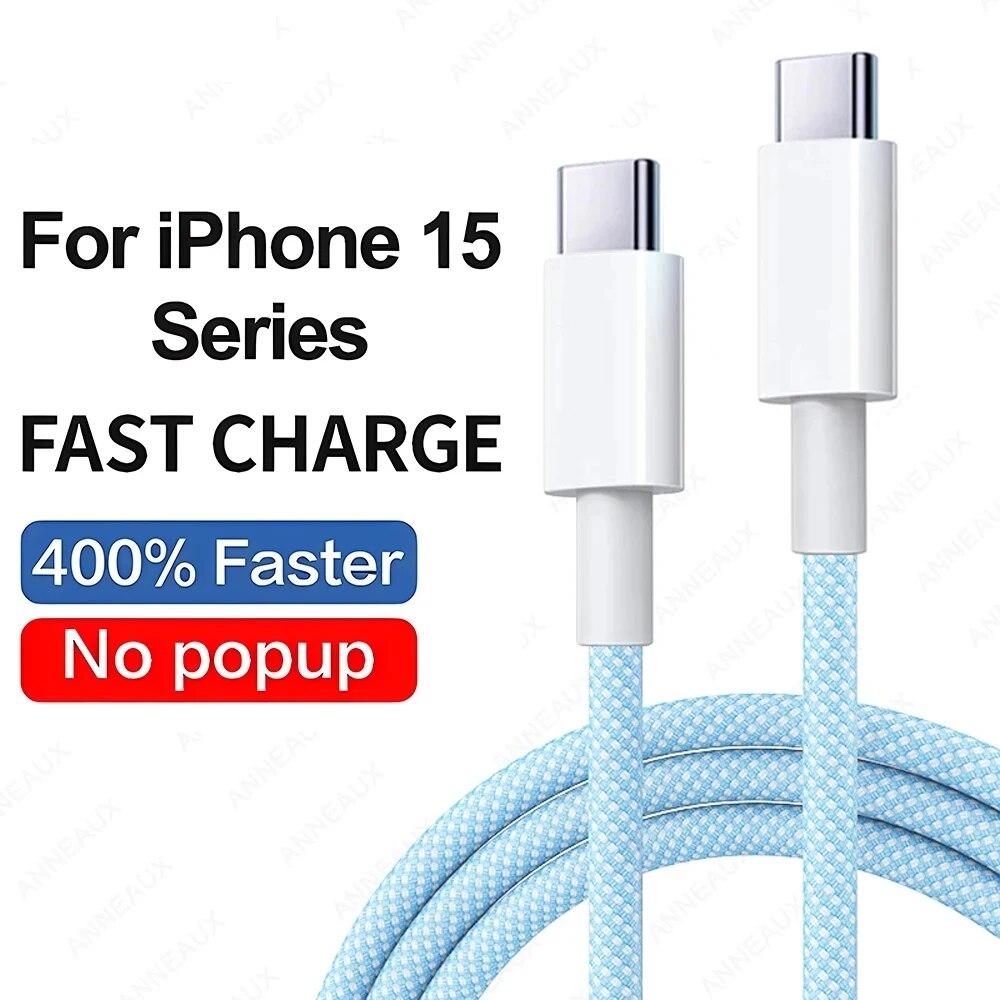 Кабель USB C для быстрой зарядки 35 Вт для Apple iPhone 15 Pro Max, кабель USB C для передачи данных для iPhone 15 Plus, аксессуары для зарядного устройства