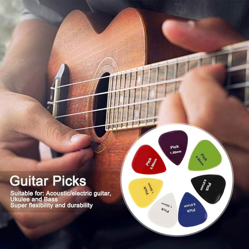 Atyhao [100 pieces] Guitar pick medium guitar pick Teardrop (color random)