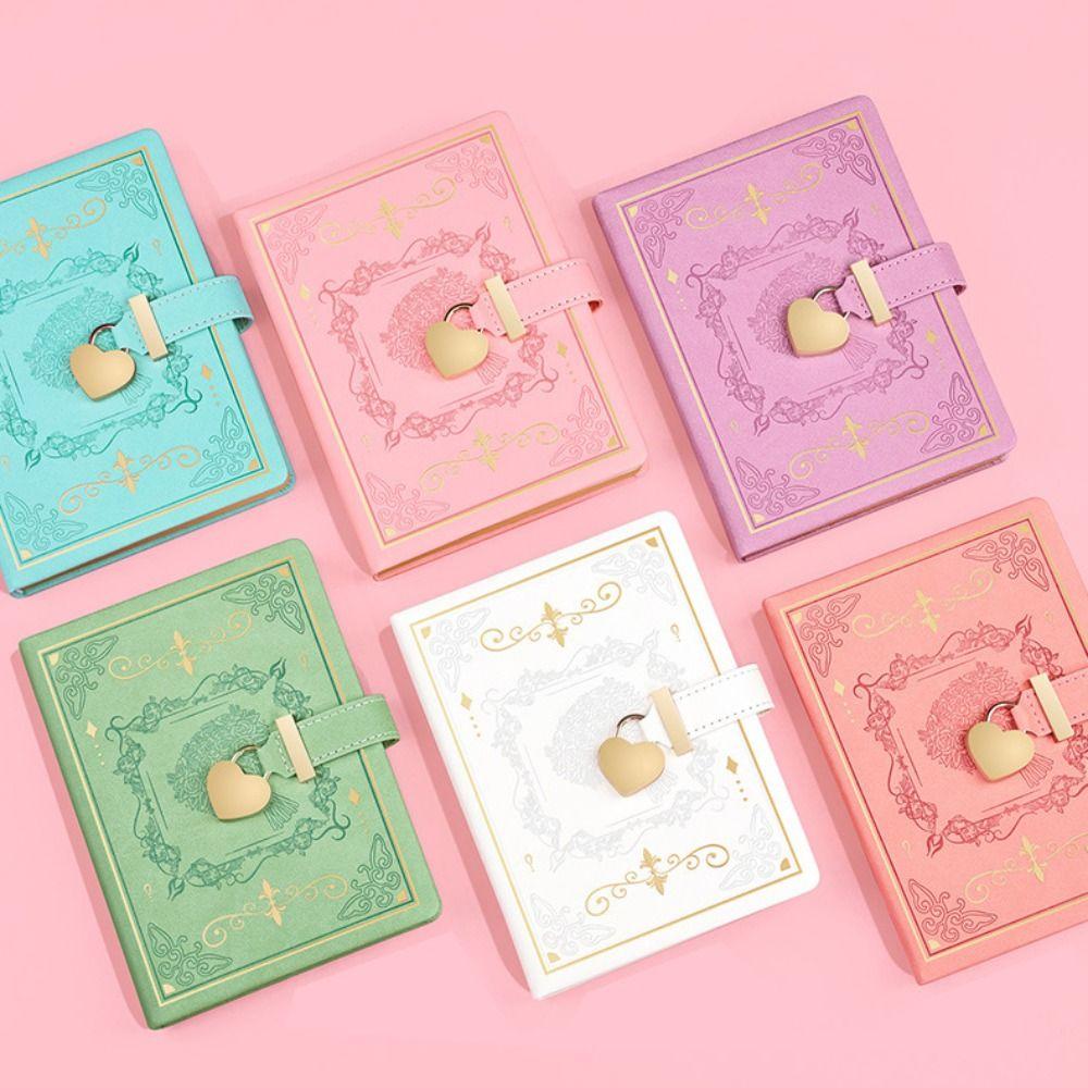 288 Pages Memo Notebook with Lock Word Book Personal Diary Book Girls