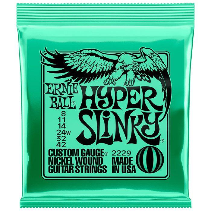 Jeu De Cordes Guitare Électrique - Ernie Ball - 2229 - Hyper Slinky - 08-42 - Acier Nickelé