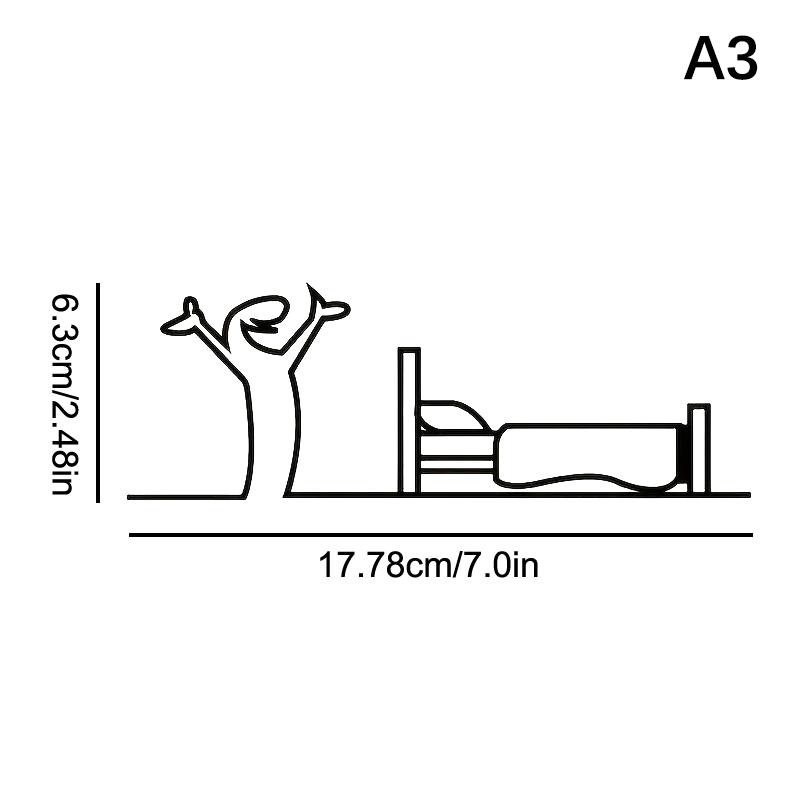 Minimalist Line Art Stickers Door Sticker Bedroom, Kitchen, Bathroom Sign Cartoon Character Design Home Decoration