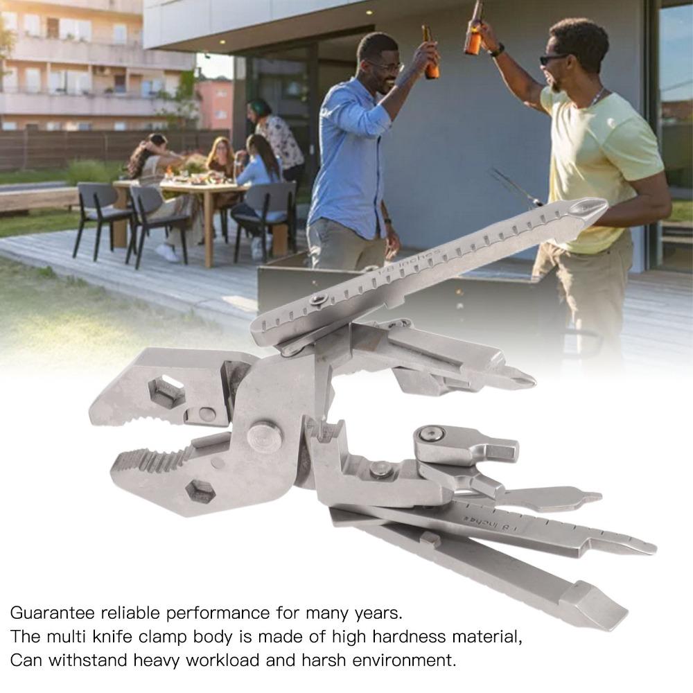 Silver Multitool Pliers Foldable Stainless Steel Tool Sturdy Outdoor Tool Outdoor Use