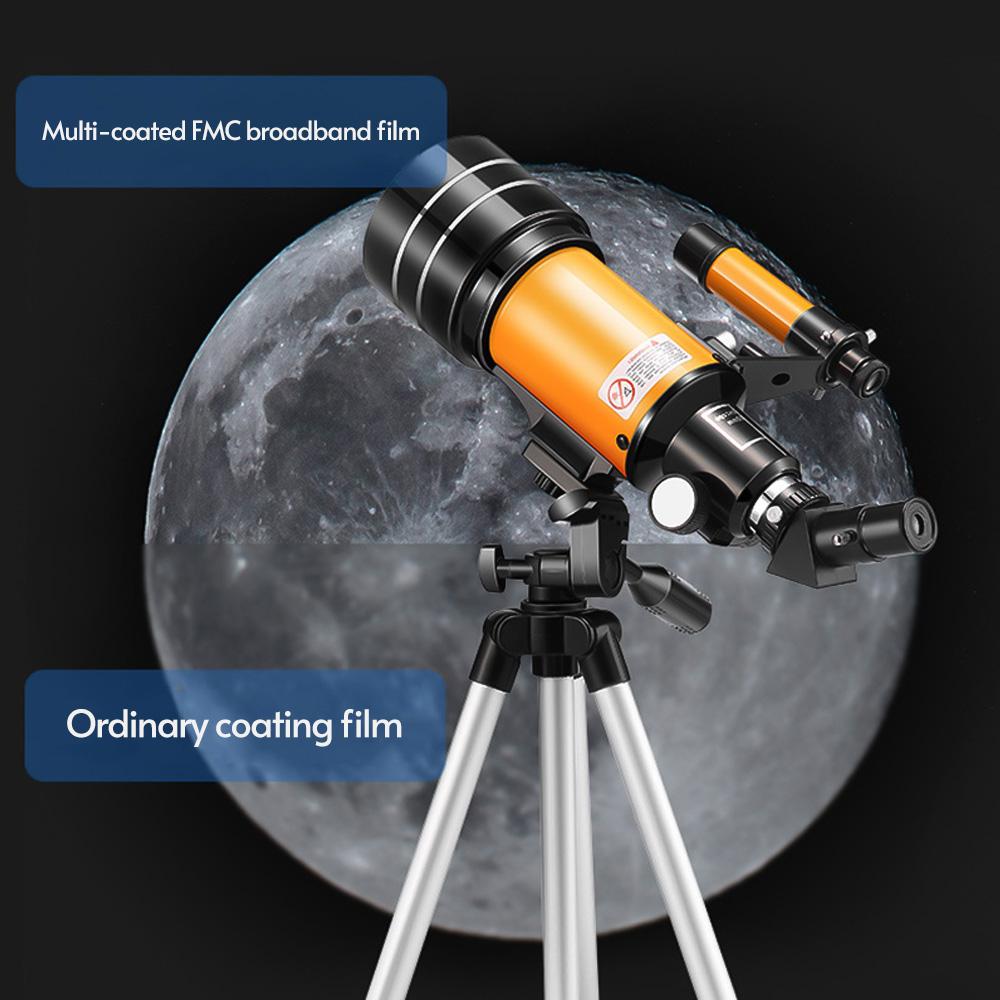 15X-150X 70 мм астрономический преломляющий монокулярный телескоп с большой апертурой и штативом окуляра от пыли
