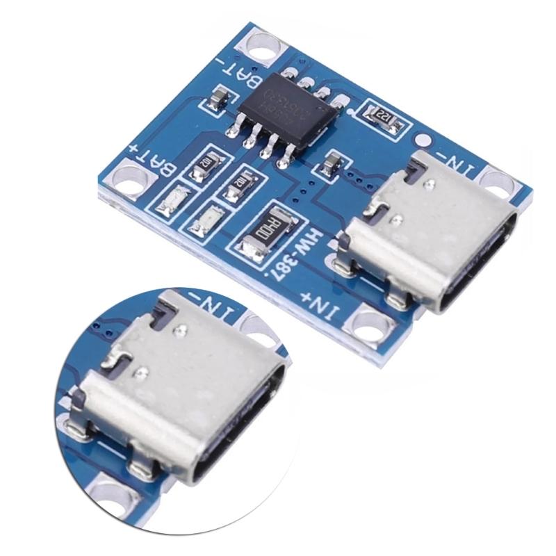 TP4056 5V 1A Battery Charging Board with Microed USB Microphone Double LED Lights High Efficiency