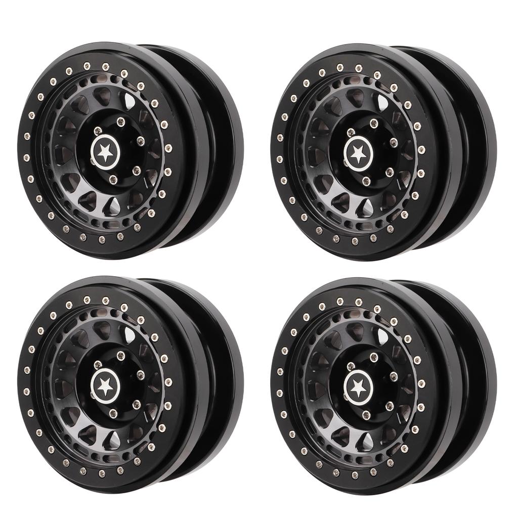 4 PCS RC Vehicle Wheels Rims 2.9in 12 Hole Aluminum Alloy RC Model Car Non Stick Metal Wheel Hub for 1 6 AXAIL SCX6